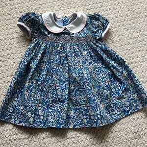 24m Bella Bliss Smocked blue and pink floral dress